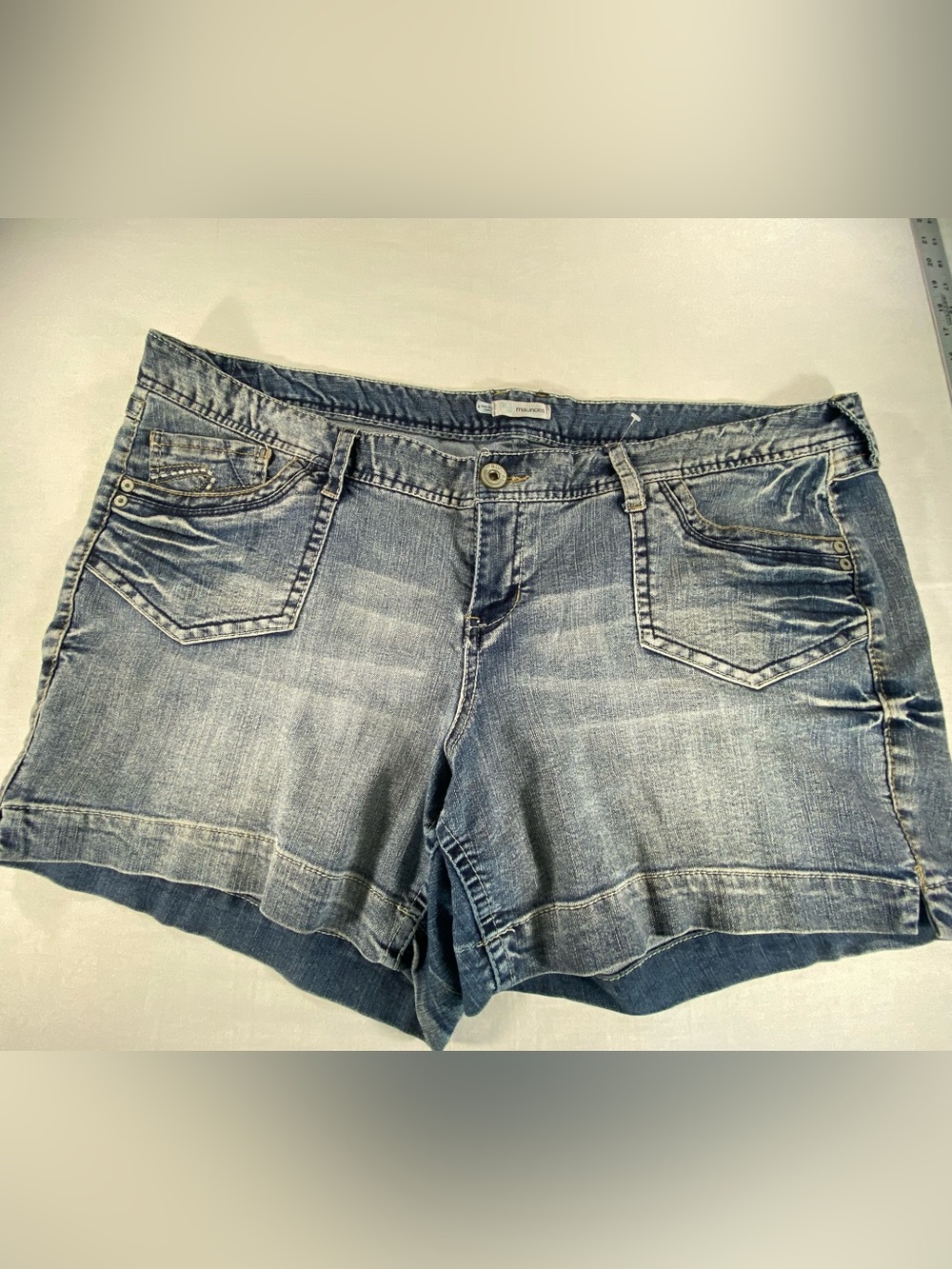 Maurice’s Women’s 24 Distressed Blue Jean Denim Shorts